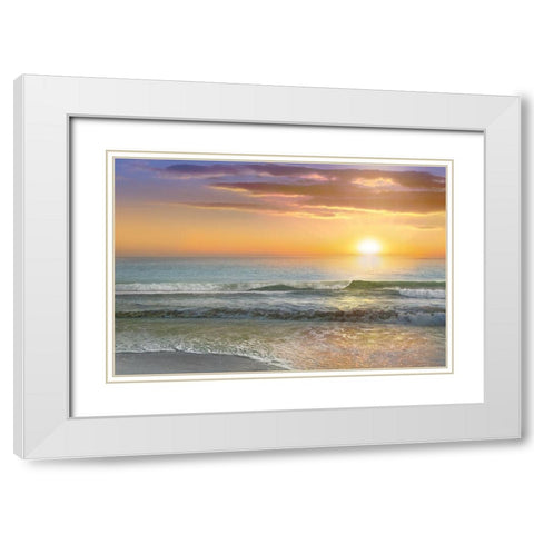Dawn Rays White Modern Wood Framed Art Print with Double Matting by Calascibetta, Mike