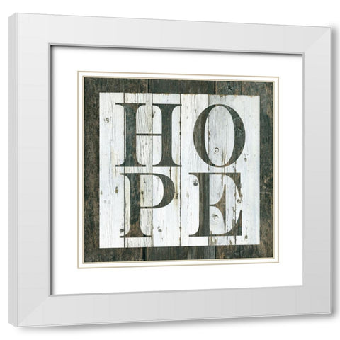 Wood Hope White Modern Wood Framed Art Print with Double Matting by Robinson, Carol