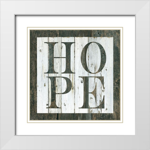 Wood Hope White Modern Wood Framed Art Print with Double Matting by Robinson, Carol