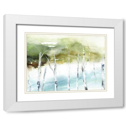 Ethereal Birch White Modern Wood Framed Art Print with Double Matting by Nan