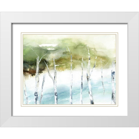 Ethereal Birch White Modern Wood Framed Art Print with Double Matting by Nan