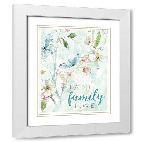Faith Family White Modern Wood Framed Art Print with Double Matting by Robinson, Carol