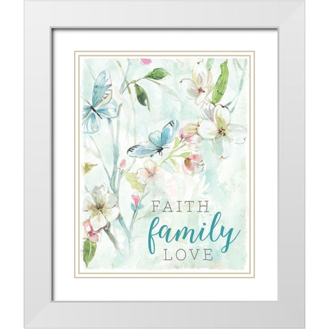 Faith Family White Modern Wood Framed Art Print with Double Matting by Robinson, Carol