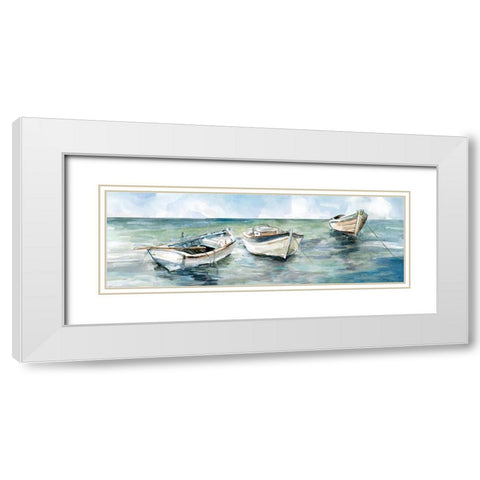 Caught At Low White Modern Wood Framed Art Print with Double Matting by Robinson, Carol