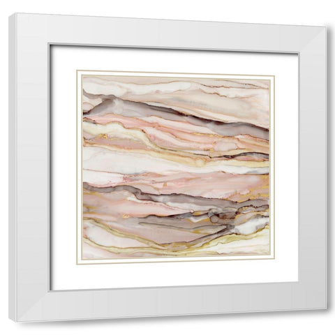Graceful Marble White Modern Wood Framed Art Print with Double Matting by Robinson, Carol