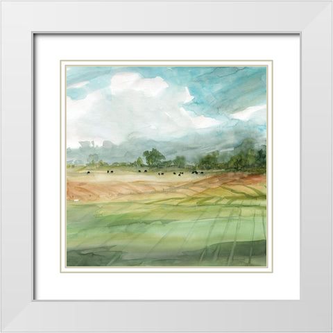 Morning Shadows White Modern Wood Framed Art Print with Double Matting by Robinson, Carol