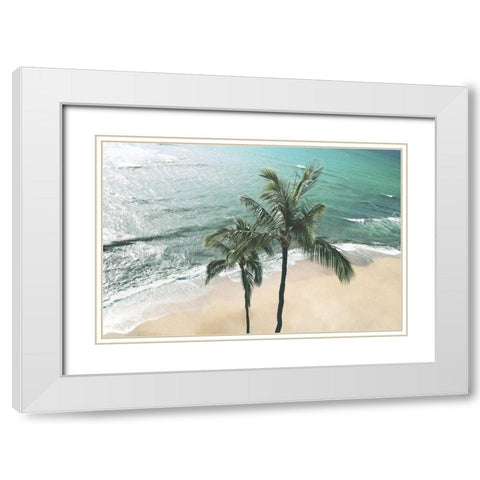 Maui Palm White Modern Wood Framed Art Print with Double Matting by Carpentieri, Natalie