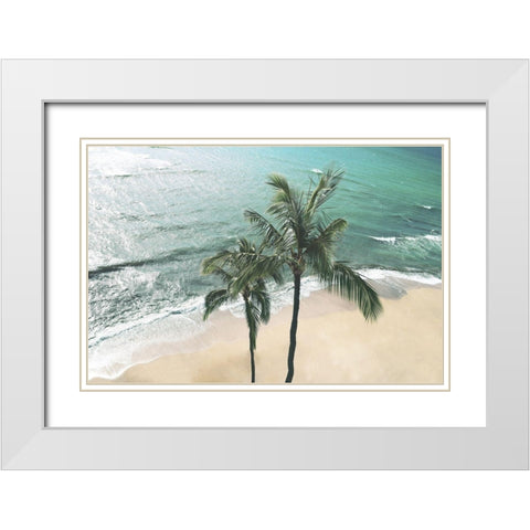 Maui Palm White Modern Wood Framed Art Print with Double Matting by Carpentieri, Natalie