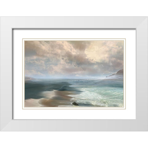Rushing White Modern Wood Framed Art Print with Double Matting by Calascibetta, Mike