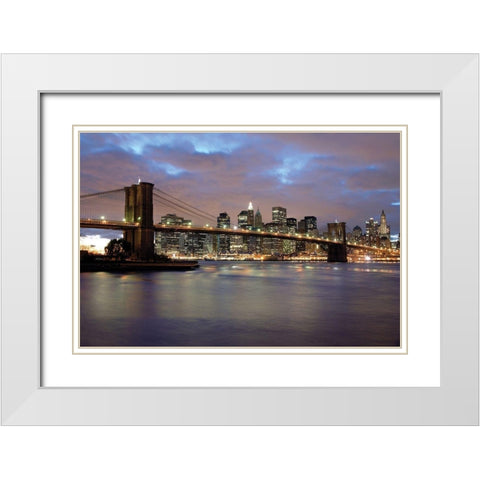 Night View White Modern Wood Framed Art Print with Double Matting by Delimont, Danita