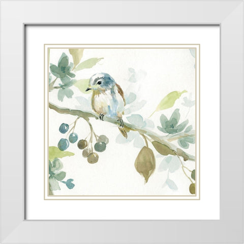 Spring Melody II White Modern Wood Framed Art Print with Double Matting by Robinson, Carol