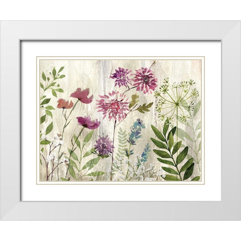 Meadow Flowers White Modern Wood Framed Art Print with Double Matting by Knutsen, Conrad