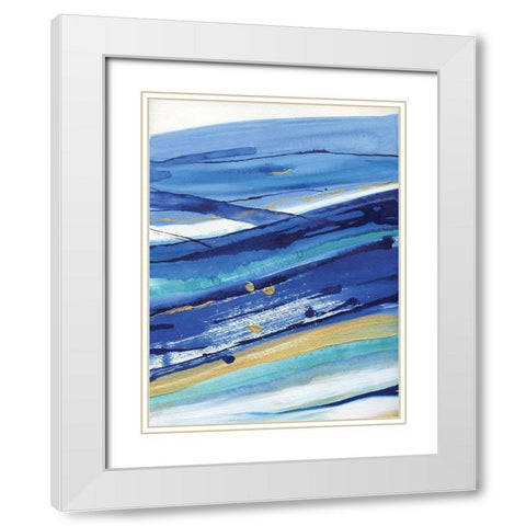 Waterfall II White Modern Wood Framed Art Print with Double Matting by Jill, Susan