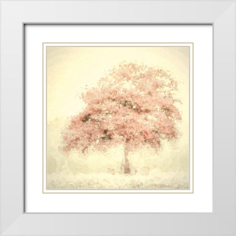 Bubble Tree White Modern Wood Framed Art Print with Double Matting by Van de Goor, Lars