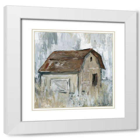 Barn At Dusk White Modern Wood Framed Art Print with Double Matting by Robinson, Carol
