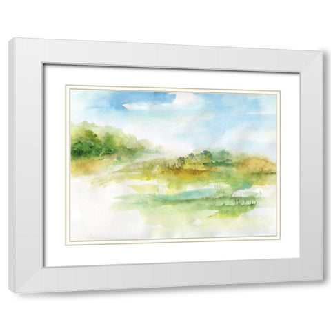 Dreamy Highland White Modern Wood Framed Art Print with Double Matting by Nan
