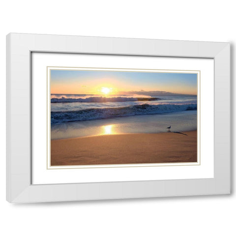 Sunset White Modern Wood Framed Art Print with Double Matting by Carpentieri, Natalie