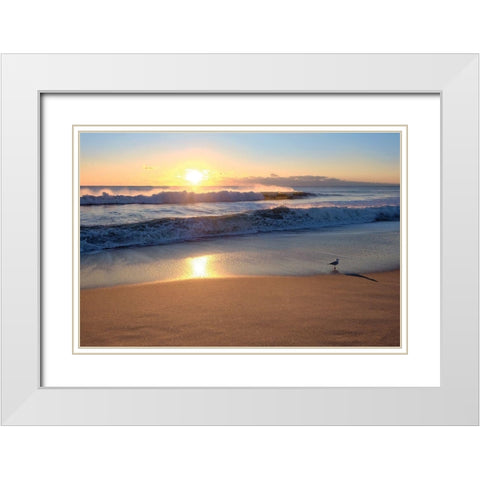 Sunset White Modern Wood Framed Art Print with Double Matting by Carpentieri, Natalie
