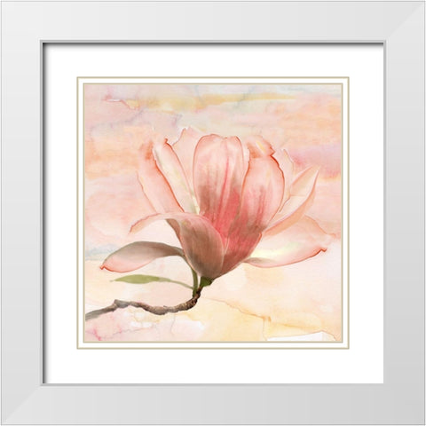 Dreamy Magnolia I White Modern Wood Framed Art Print with Double Matting by Nan