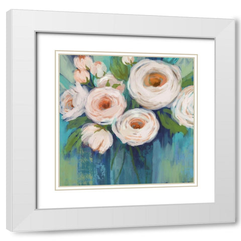 Flower Power White Modern Wood Framed Art Print with Double Matting by Nan