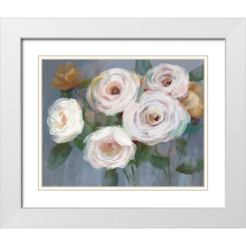 Magical Bouquet White Modern Wood Framed Art Print with Double Matting by Nan