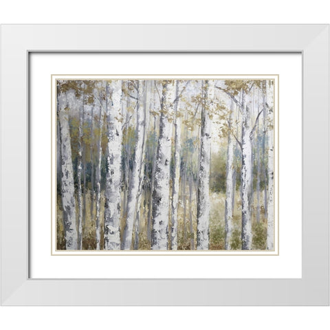 Hidden Birch White Modern Wood Framed Art Print with Double Matting by Nan