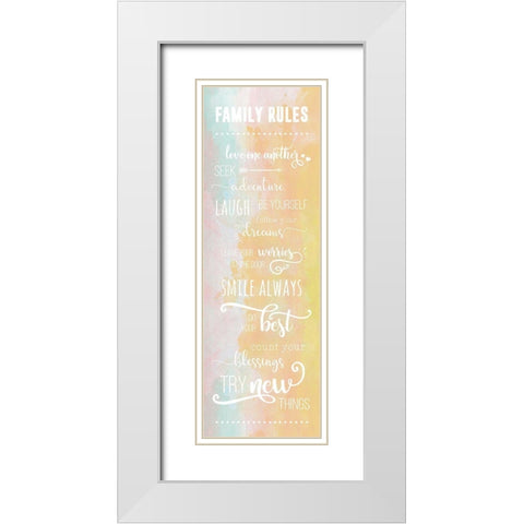 Family Rules White Modern Wood Framed Art Print with Double Matting by CAD DESIGNS