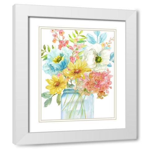 Summer Fresh I White Modern Wood Framed Art Print with Double Matting by Nan