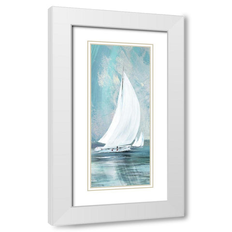 Soft Sail I White Modern Wood Framed Art Print with Double Matting by Knutsen, Conrad