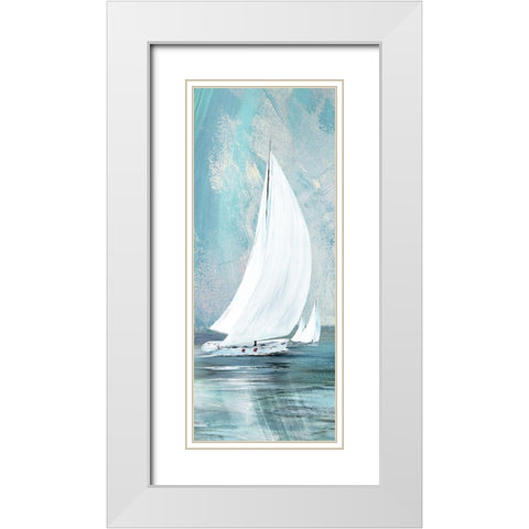 Soft Sail I White Modern Wood Framed Art Print with Double Matting by Knutsen, Conrad