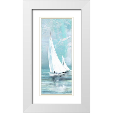 Soft Sail II White Modern Wood Framed Art Print with Double Matting by Knutsen, Conrad