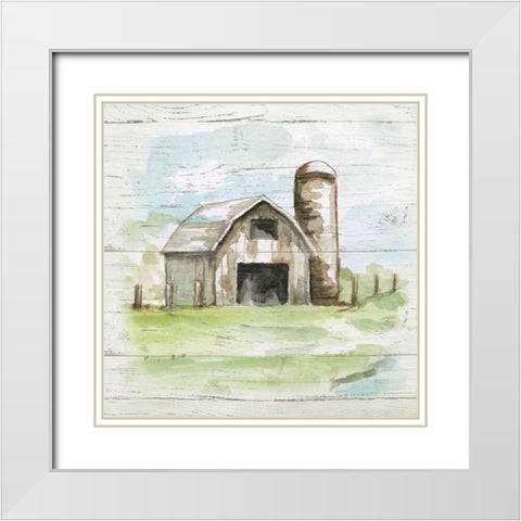 Weathered Barn White Modern Wood Framed Art Print with Double Matting by Nan