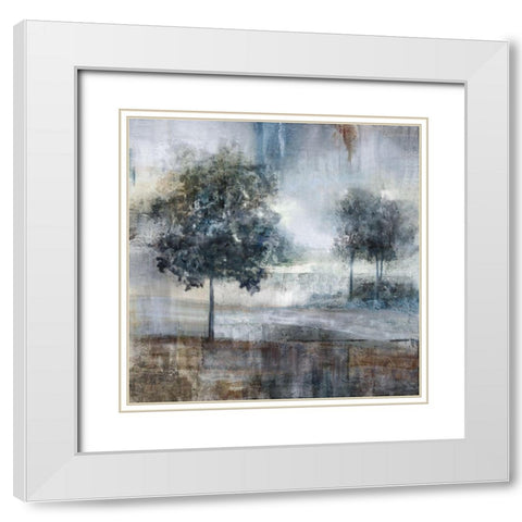 Shades of Gray White Modern Wood Framed Art Print with Double Matting by Nan