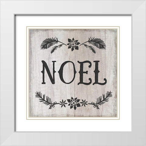 Noel White Modern Wood Framed Art Print with Double Matting by Murray, Amanda