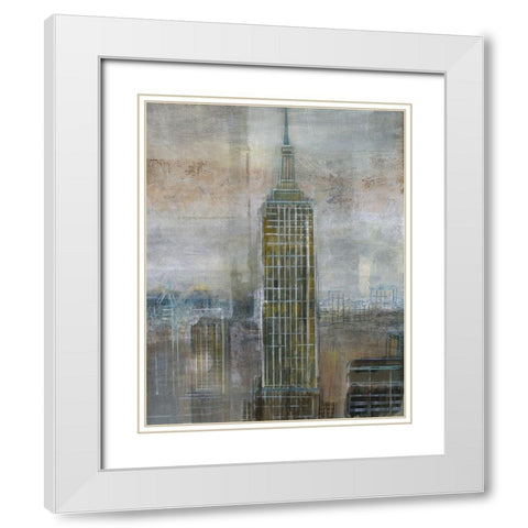 Empire City White Modern Wood Framed Art Print with Double Matting by Nan