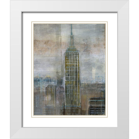 Empire City White Modern Wood Framed Art Print with Double Matting by Nan