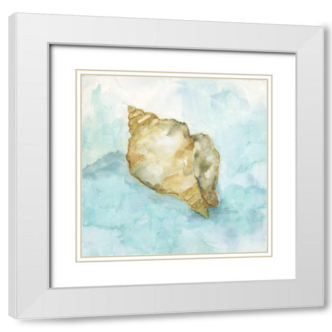 Biscayne Treasure I White Modern Wood Framed Art Print with Double Matting by Nan