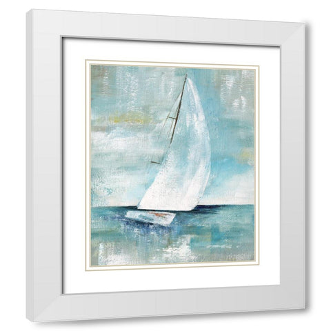 Come Sailing I White Modern Wood Framed Art Print with Double Matting by Nan