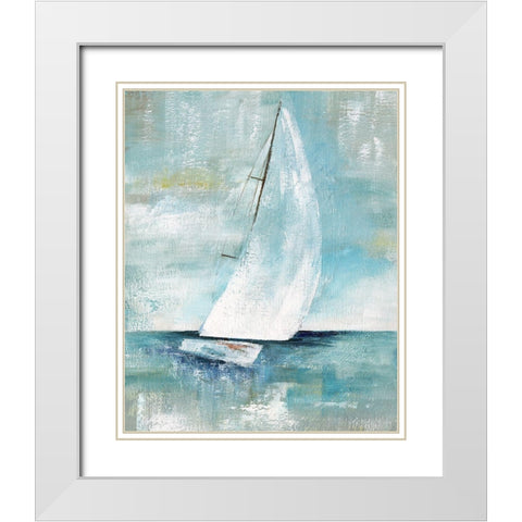 Come Sailing I White Modern Wood Framed Art Print with Double Matting by Nan