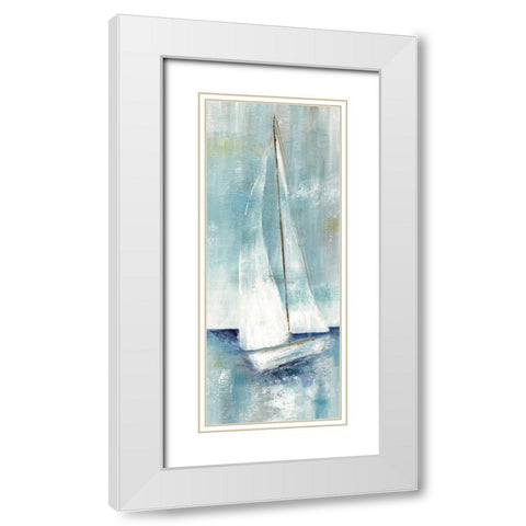 Simply Sailing II White Modern Wood Framed Art Print with Double Matting by Nan