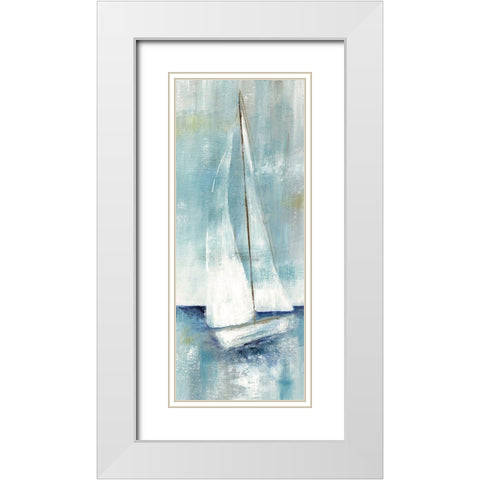 Simply Sailing II White Modern Wood Framed Art Print with Double Matting by Nan