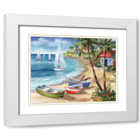 Antiqua Holiday White Modern Wood Framed Art Print with Double Matting by Nan