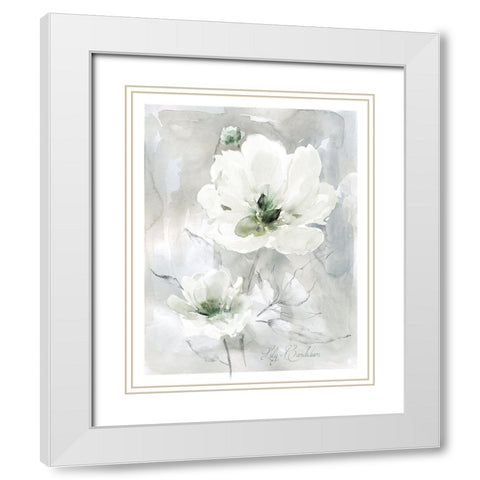 White Lily White Modern Wood Framed Art Print with Double Matting by Robinson, Carol