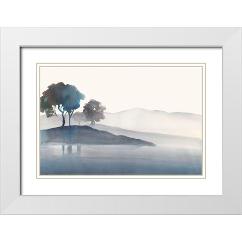 Serene Silhouette White Modern Wood Framed Art Print with Double Matting by Troise Heidel, Theresa
