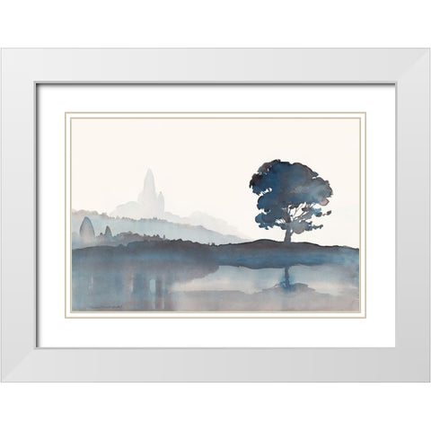Serene Silhouette White Modern Wood Framed Art Print with Double Matting by Delimont, Danita