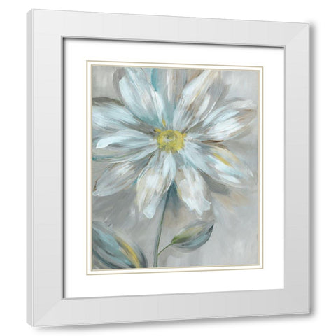 Simple Flower II White Modern Wood Framed Art Print with Double Matting by Nan