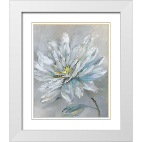 Simple Flower III White Modern Wood Framed Art Print with Double Matting by Nan