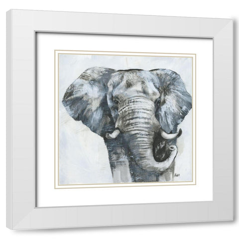 Masai Moment White Modern Wood Framed Art Print with Double Matting by Nan