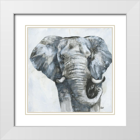 Masai Moment White Modern Wood Framed Art Print with Double Matting by Nan