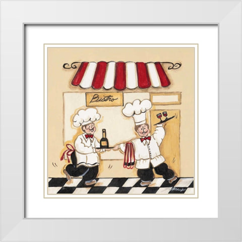 Bistro White Modern Wood Framed Art Print with Double Matting by Alldredge, Joy